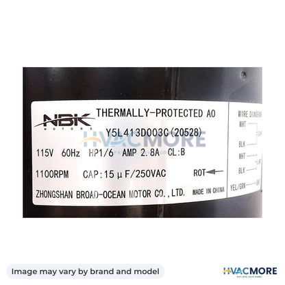 NBK Parts Fan Motor Motor 115V HVM-7190-2773 - Image may vary by brand and model