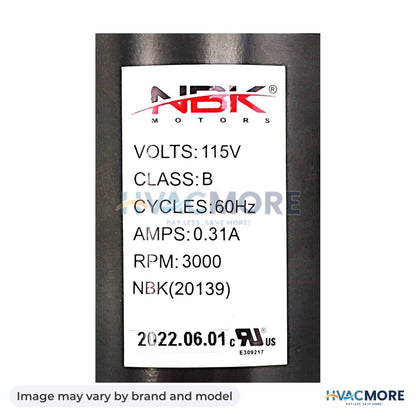 NBK Parts Blower Motor, Exhaust 115V, 60Hz, 3000 RPM, 0.31A HVM-80P20001-R - Image may vary by brand and model