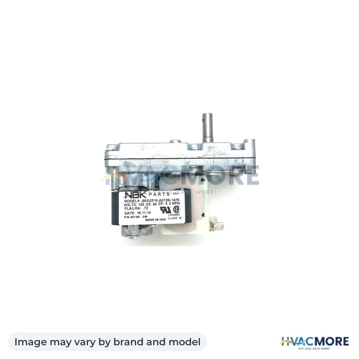 NBK Parts Auger Motor 2.0 RPM Sw, - Gleason Avery HVM-80P20278-R-2 - Image may vary by brand and model