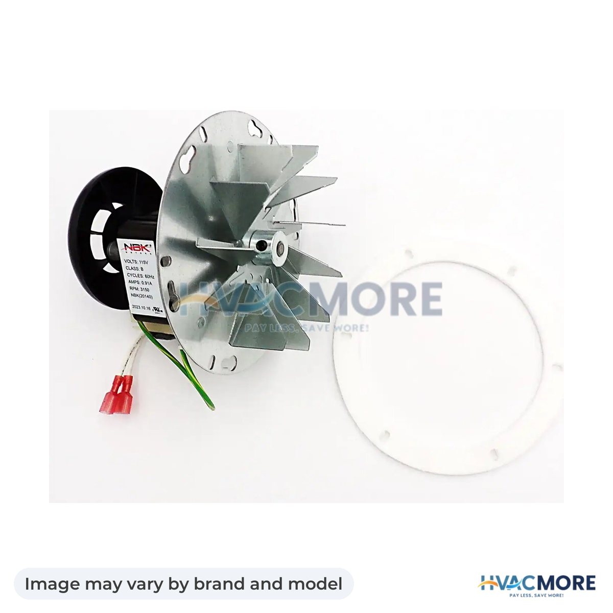 NBK Parts BLOWER MOTOR, EXHAUST 115V, 60Hz, 3150 RPM, 0.91A, Ball bearing, 80 CFM, CW Rot HVM-812-3381 - Image may vary by brand and model