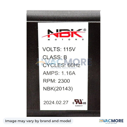 NBK Parts Blower Motor, Convection 115V HVM-812-4900 - Image may vary by brand and model
