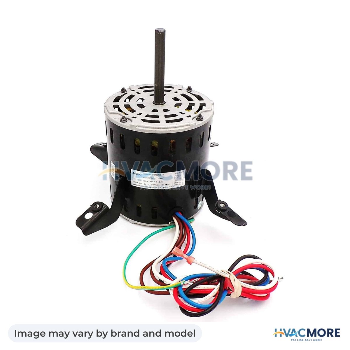 NBK Parts Blower Motor 115V - 3 Speed, 3/4 HP HVM-82113 - Image may vary by brand and model