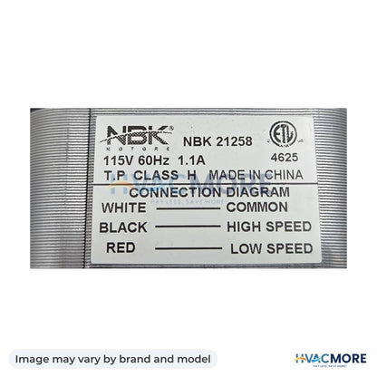 NBK Parts Blower Motor, Double Fan 2 Speed 115V HVM-910-157P - Image may vary by brand and model