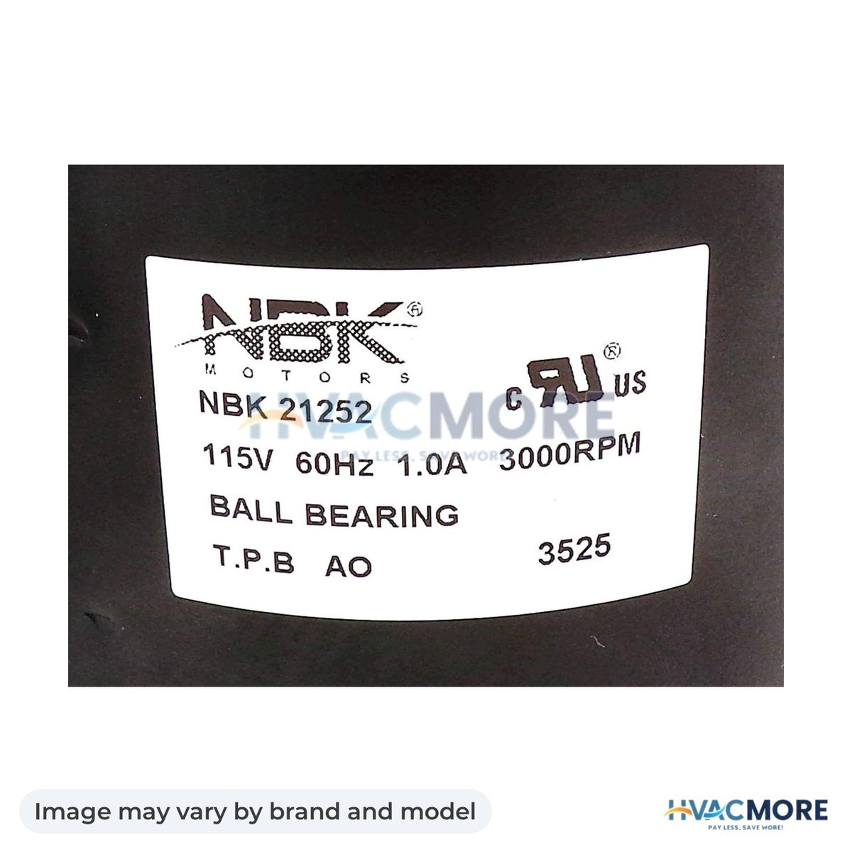 NBK Parts Fan Motor 115V/60Hz HVM-97727 - Image may vary by brand and model