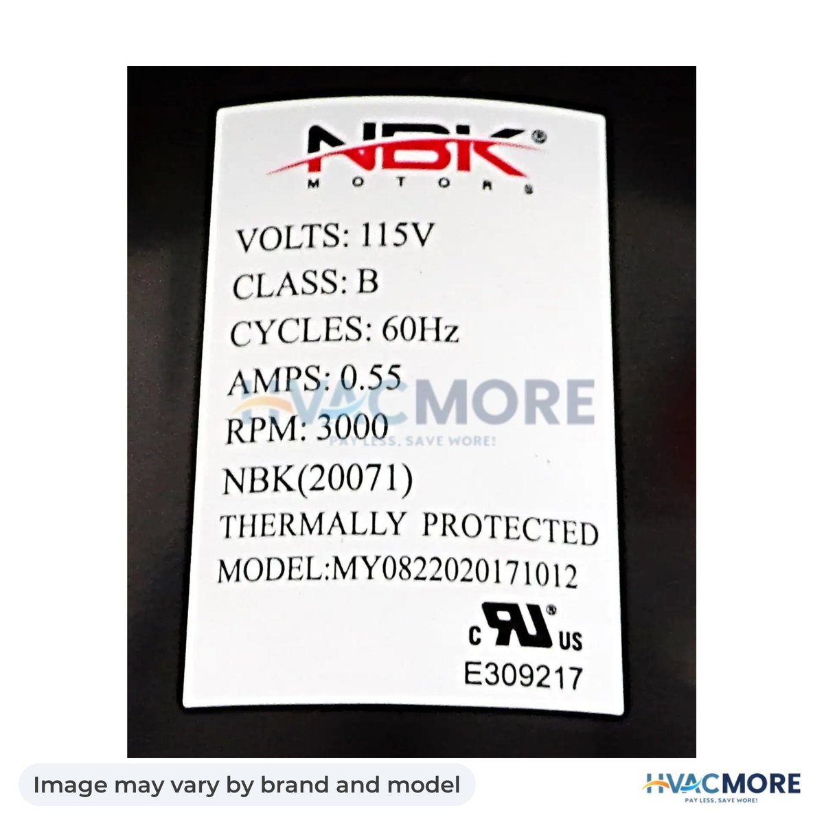 NBK Parts Blower Motor - High Speed HVM-A-E-033HIGHSPEED - Image may vary by brand and model