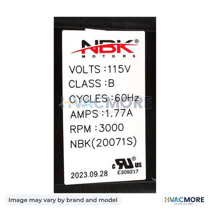 NBK Parts Blower Motor 3.3 Inch 20W, Variable Speed HVM-A-E-033VARIABLESPEED - Image may vary by brand and model