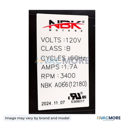 NBK Parts Blower Motor, Draft Inducer 115V HVM-A066 - Image may vary by brand and model