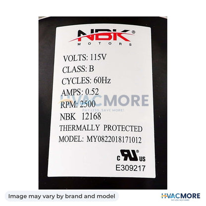 NBK Parts Blower Motor, Draft Inducer 115V HVM-A079 - Image may vary by brand and model