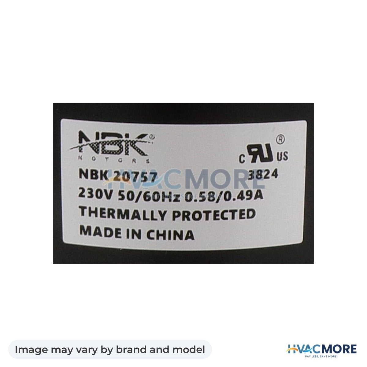 NBK Parts Blower Motor 230V HVM-A081 - Image may vary by brand and model
