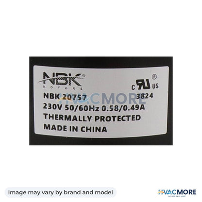 NBK Parts Blower Motor 230V HVM-A081 - Image may vary by brand and model