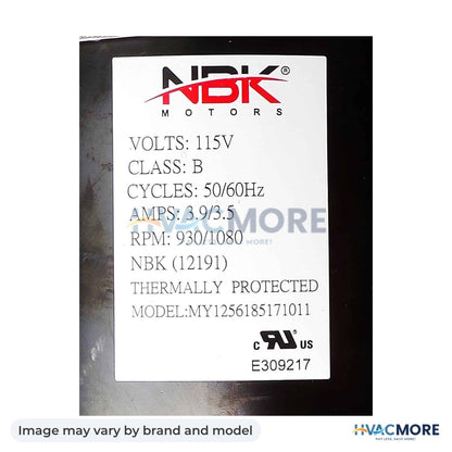 NBK Parts Blower Motor 115V, Single Speed HVM-A1200 - Image may vary by brand and model