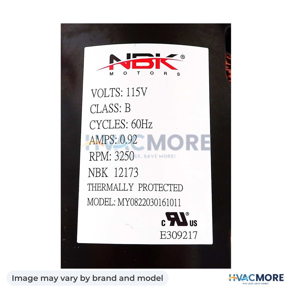 NBK Parts Blower Motor, Draft Inducer 115V HVM-A129 - Image may vary by brand and model