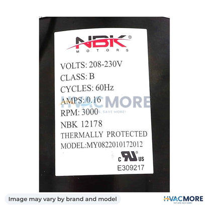 NBK Parts Draft Inducer 208-230V HVM-A150 - Image may vary by brand and model