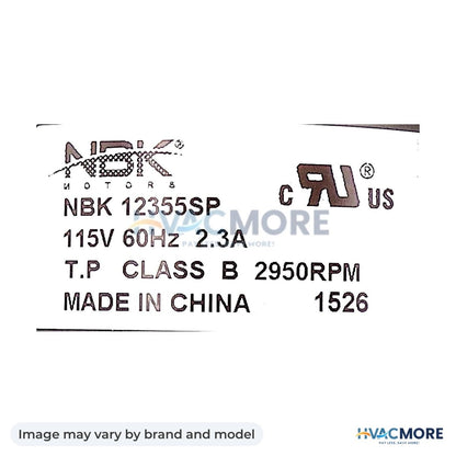 NBK Parts Blower Motor, S-Pole 115V, With Wiring Box HVM-A166 - Image may vary by brand and model