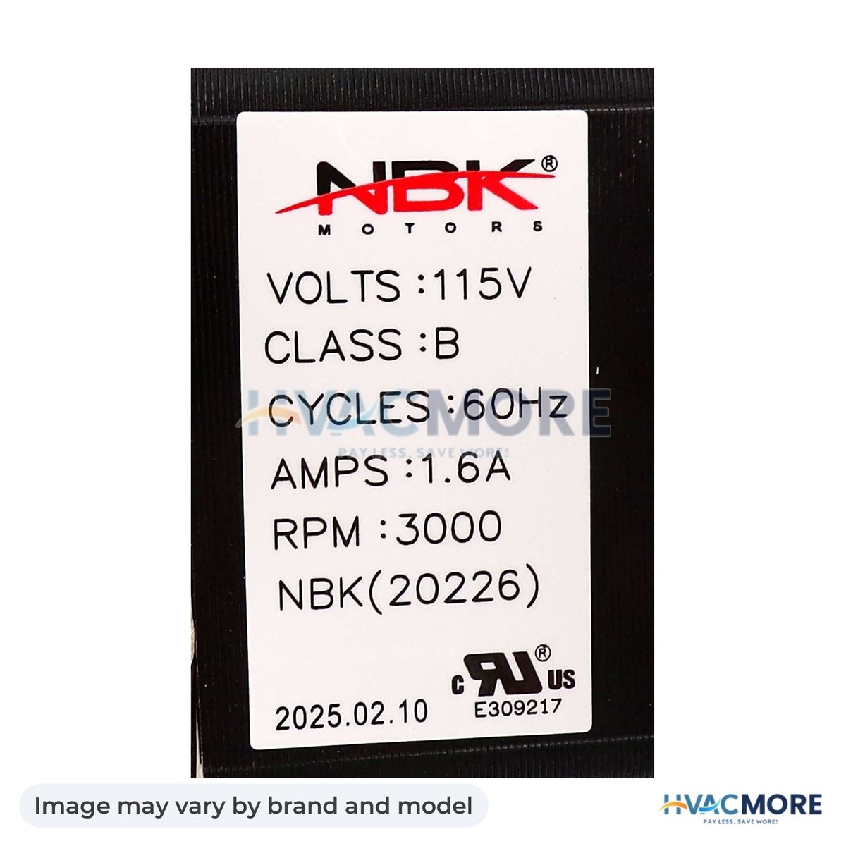 NBK Parts Blower Motor, Draft Inducer 115V A172 HVM-A172 - Image may vary by brand and model