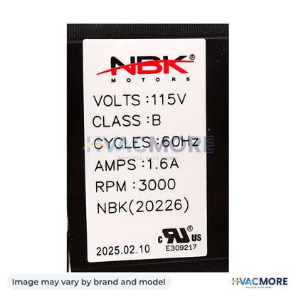 NBK Parts Blower Motor, Draft Inducer 115V A172 HVM-A172 - Image may vary by brand and model