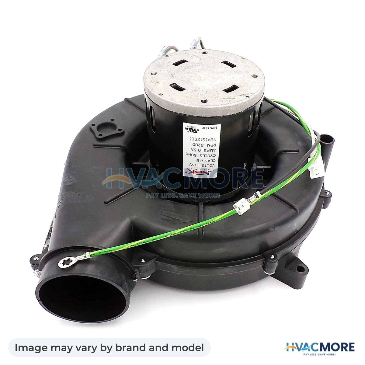 NBK Parts Draft Inducer 115V/60Hz 3200 RPM HVM-A196 - Image may vary by brand and model