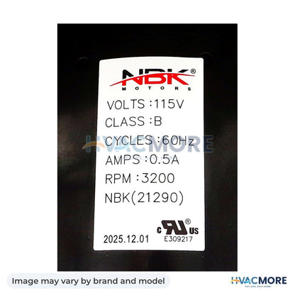 NBK Parts Draft Inducer 115V/60Hz 3200 RPM HVM-A196 - Image may vary by brand and model