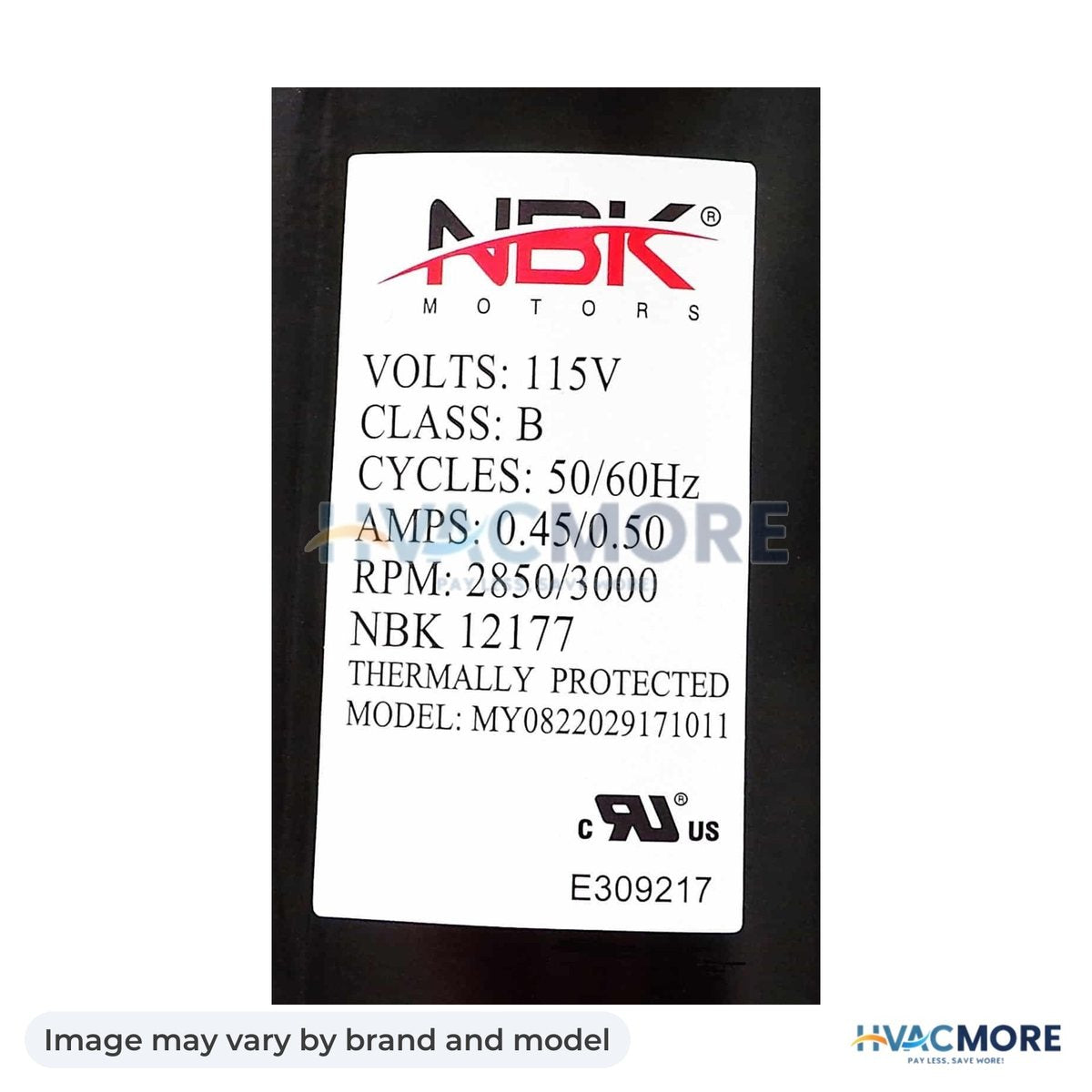 NBK Parts Blower Motor, Draft Inducer 115V HVM-A206 - Image may vary by brand and model