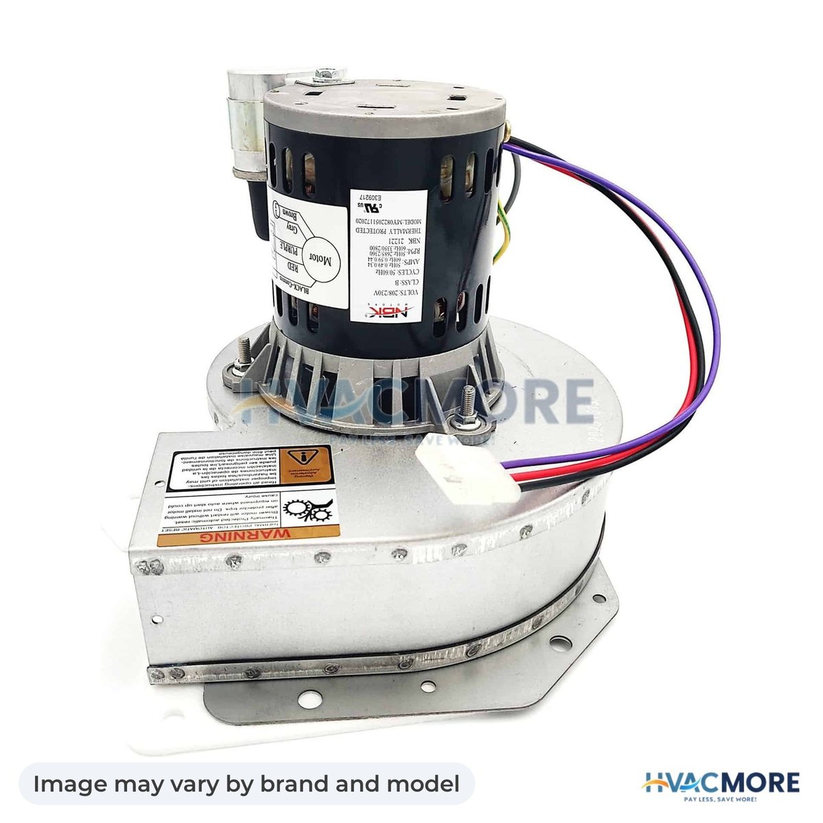 NBK Parts Draft Inducer 208-230, 50/60Hz, 2 Speed HVM-A270 - Image may vary by brand and model