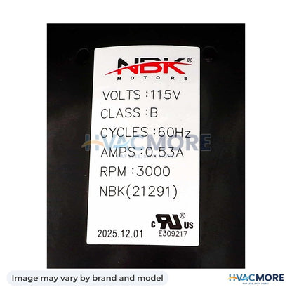 NBK Parts Draft Inducer 115V/60Hz 3000 RPM HVM-A276 - Image may vary by brand and model