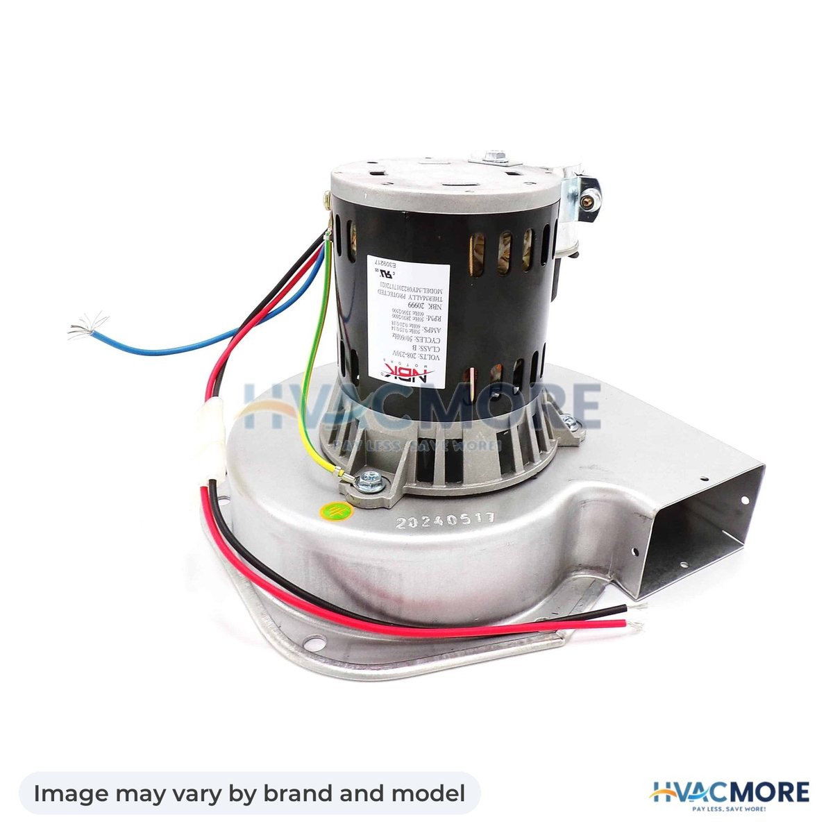 NBK Parts Inducer Assembly 208-230V, 50/60Hz, 1/15 HP HVM-A369 - Image may vary by brand and model