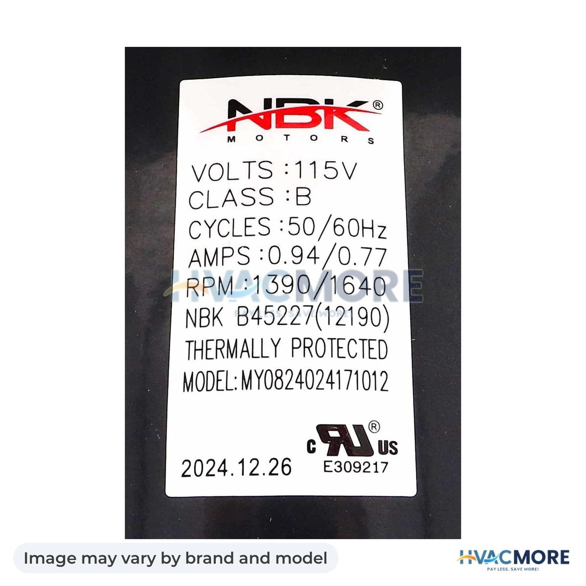 NBK Parts BLOWER MOTOR, Centrifugal 115V 50/60Hz HVM-B45227 - Image may vary by brand and model