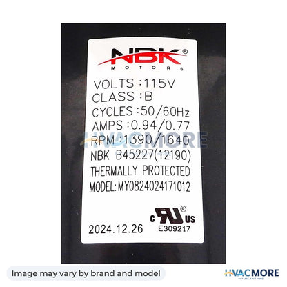 NBK Parts BLOWER MOTOR, Centrifugal 115V 50/60Hz HVM-B45227 - Image may vary by brand and model