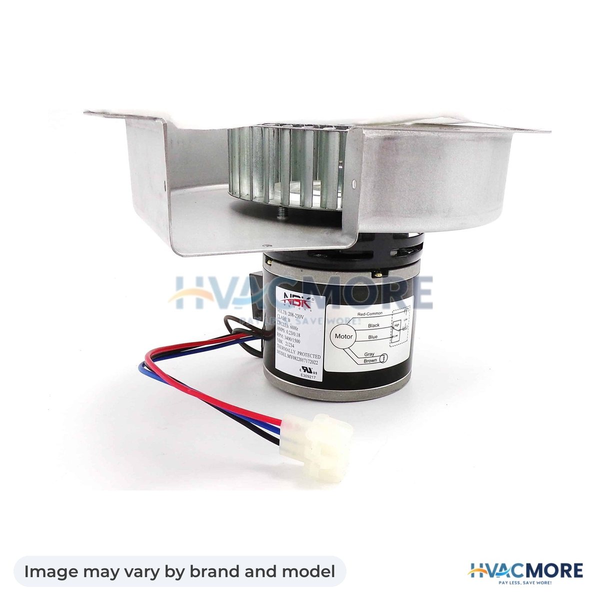 NBK Parts Draft Inducer 208-230, 60Hz, 2 Speed HVM-BLW01311 - Image may vary by brand and model