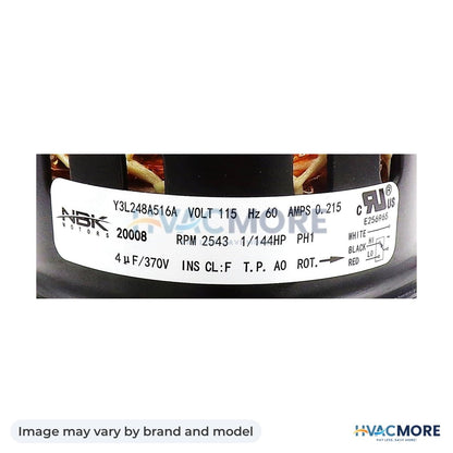 NBK Parts Motor 115V/60Hz, 2543 RPM 1/144 HP, 0.215 Amps HVM-BLW01320 - Image may vary by brand and model