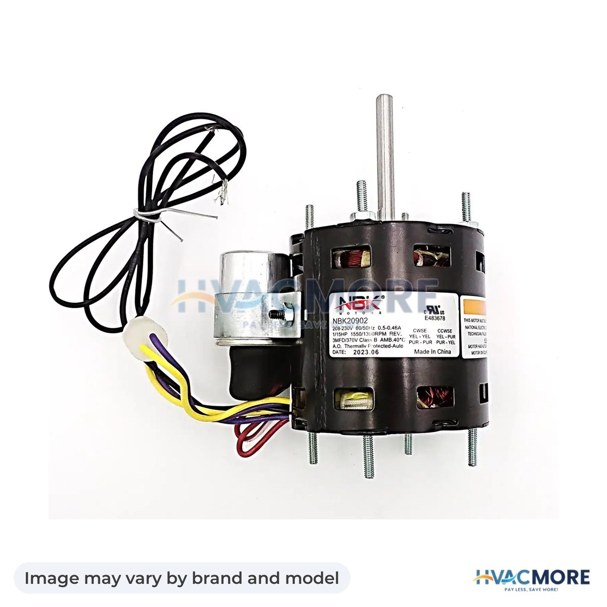 NBK Parts Fan Motor 208/230V 50/60Hz HVM-D1123 - Image may vary by brand and model