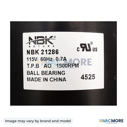 NBK Parts Blower Motor 3.3 CCW 115V, 1/70 HP HVM-D121 - Image may vary by brand and model
