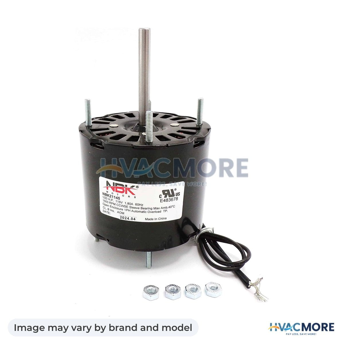 NBK Parts Multi Purpose Fan Motor 115V/60Hz HVM-D133 - Image may vary by brand and model