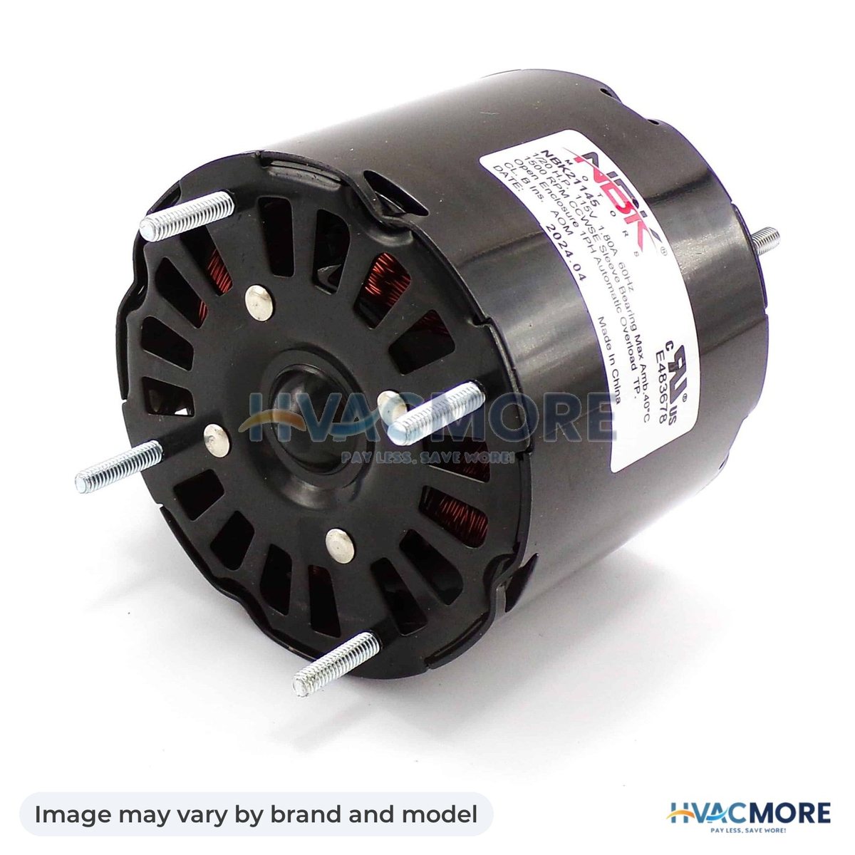 NBK Parts Multi Purpose Fan Motor 115V/60Hz HVM-D133 - Image may vary by brand and model