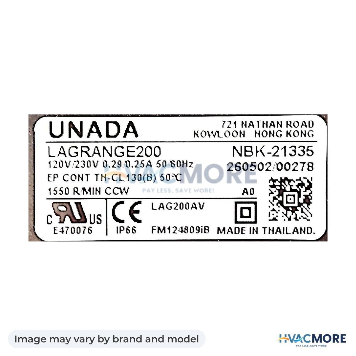 NBK Parts ECM Refrigeration Motor 120/230V, 1550 RPM HVM-EC5472FP - Image may vary by brand and model