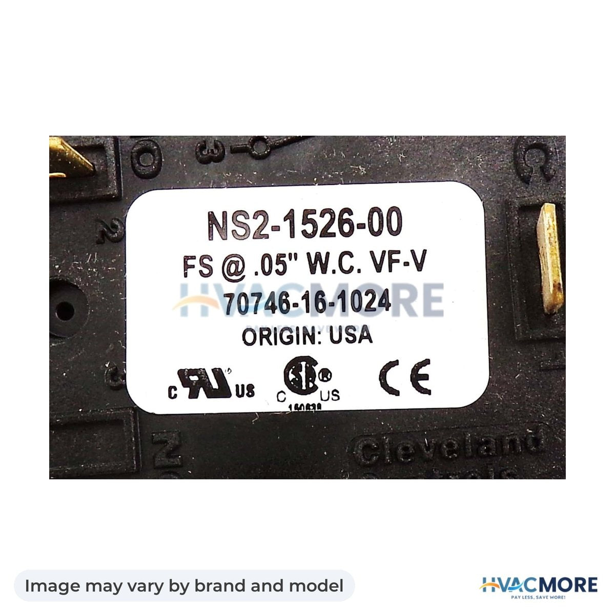 NBK Parts Vacuum Switch 115V HVM-EF-017 - Image may vary by brand and model