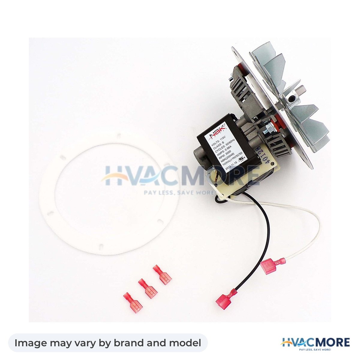 NBK Parts STOVE MOTOR INSERT 115V, 50/60Hz, 3000 RPM, 0.98A, 1/2 HP, Gasket included HVM-EF-161-A - Image may vary by brand and model