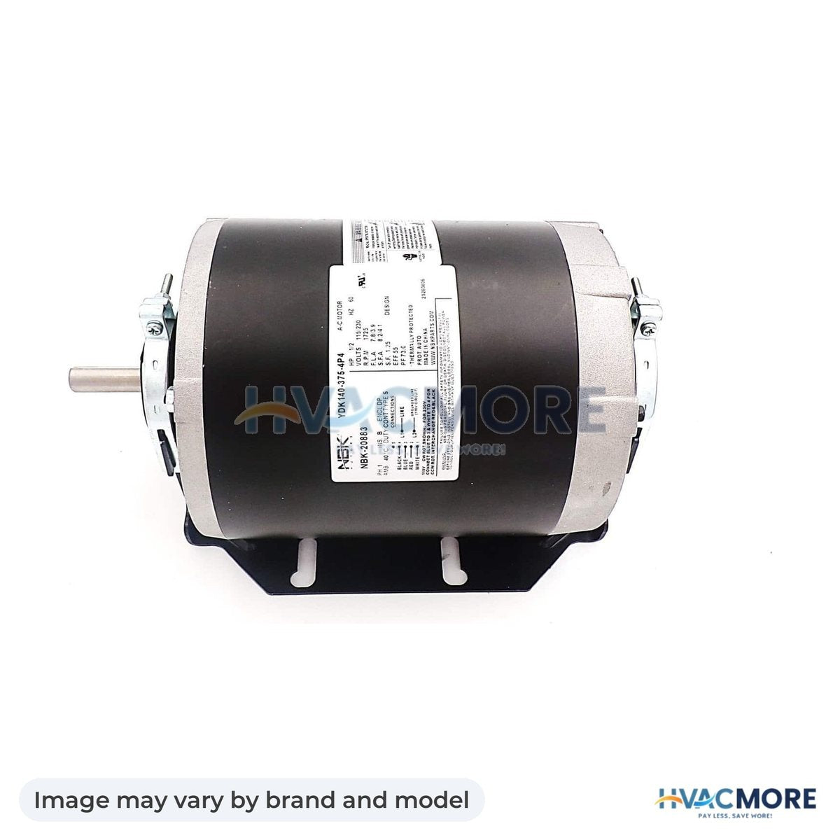NBK Parts Fan Motor 1/2 HP, 115/230V, 60Hz HVM-GF2054D - Image may vary by brand and model