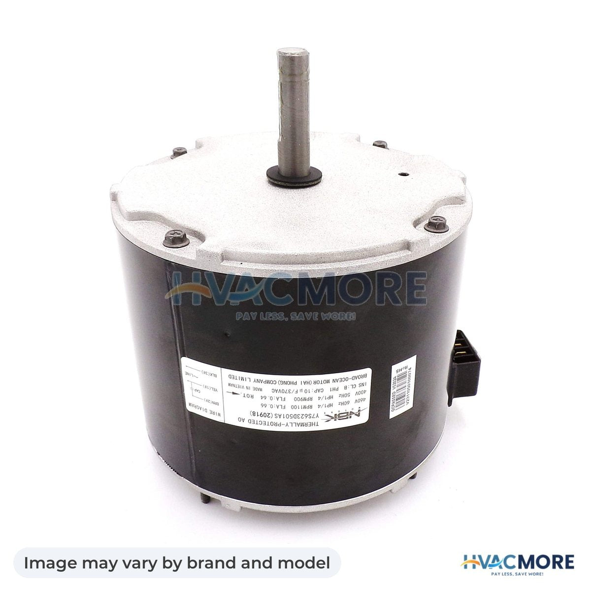 NBK Parts Condensor Motor 460/400V, 1/4 HP, 1100/900 RPM HVM-HC39GE469 - Image may vary by brand and model