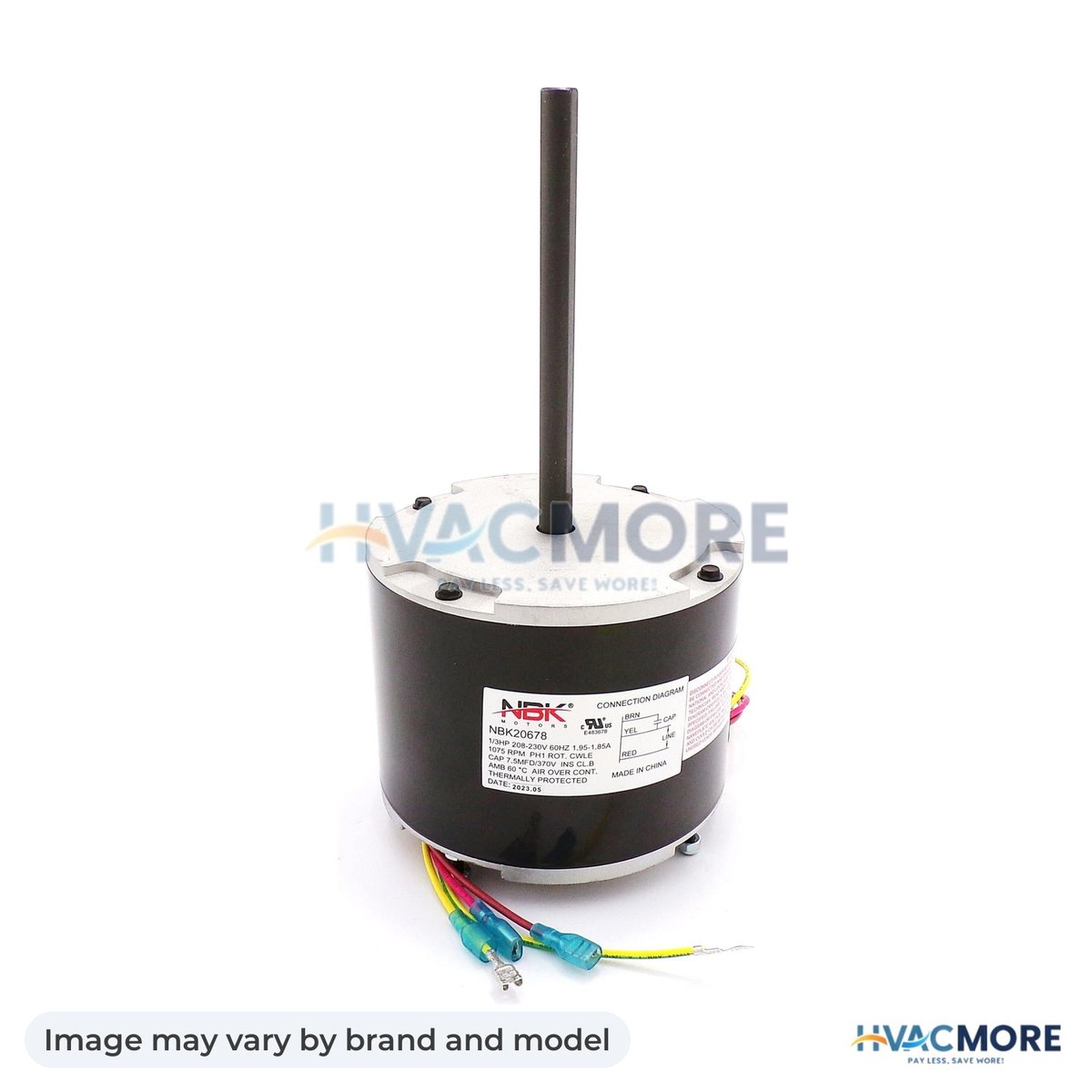 NBK Parts Blower Motor 208-230 1075 RPM HVM-HPX11023564 - Image may vary by brand and model