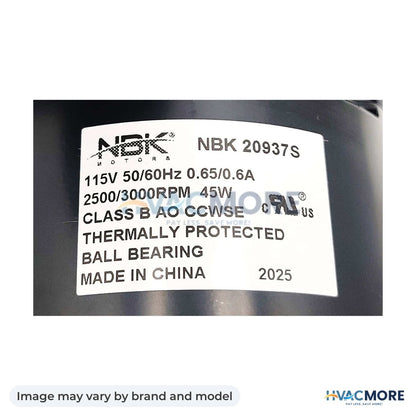 NBK Parts Inflation Blower - 60 CFM, 115V, W/AC Cord, UL HVM-IB60-SP - Image may vary by brand and model