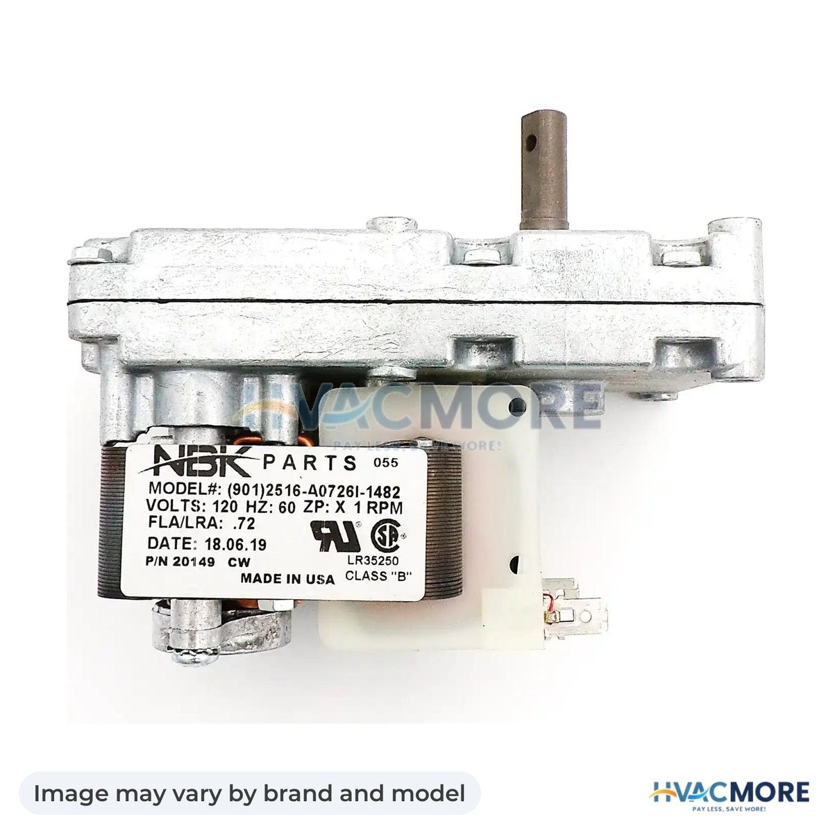 NBK Parts Auger Motor 1.0 RPM CW -Gleason Avery HVM-NPAM - Image may vary by brand and model