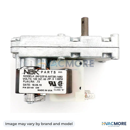 NBK Parts Auger Motor 1.0 RPM CW -Gleason Avery HVM-NPAM - Image may vary by brand and model