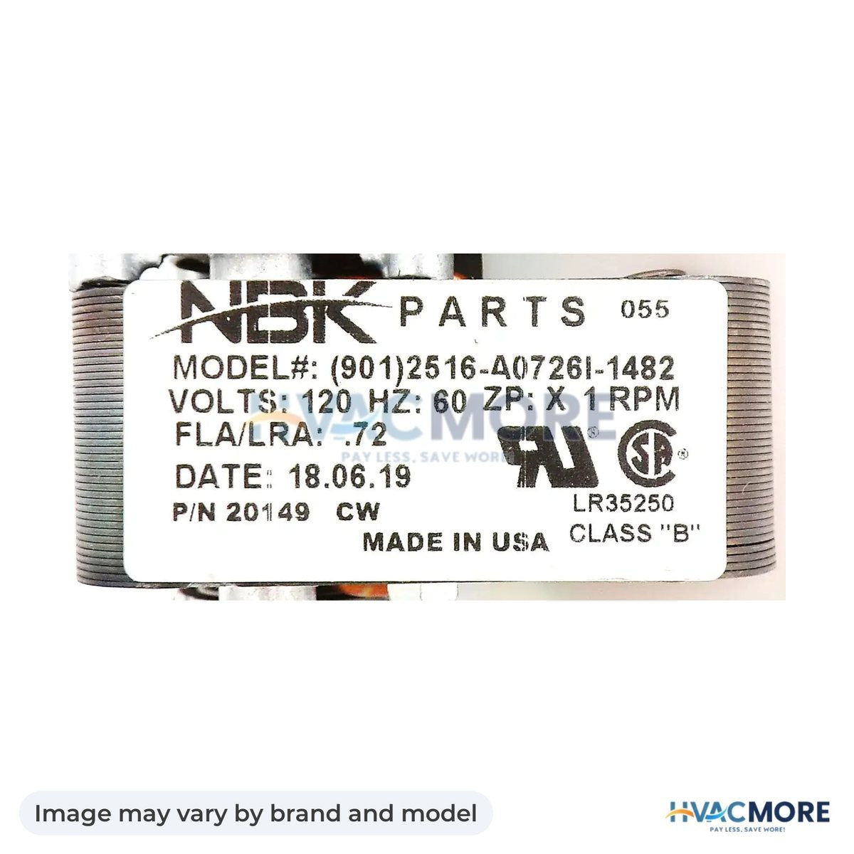 NBK Parts Auger Motor 1.0 RPM CW -Gleason Avery HVM-NPAM - Image may vary by brand and model