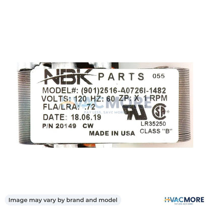 NBK Parts Auger Motor 1.0 RPM CW -Gleason Avery HVM-NPAM - Image may vary by brand and model