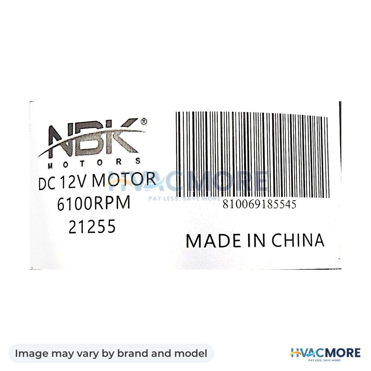 NBK Parts Motor DC 12V, 6100 RPM HVM-R001749 - Image may vary by brand and model