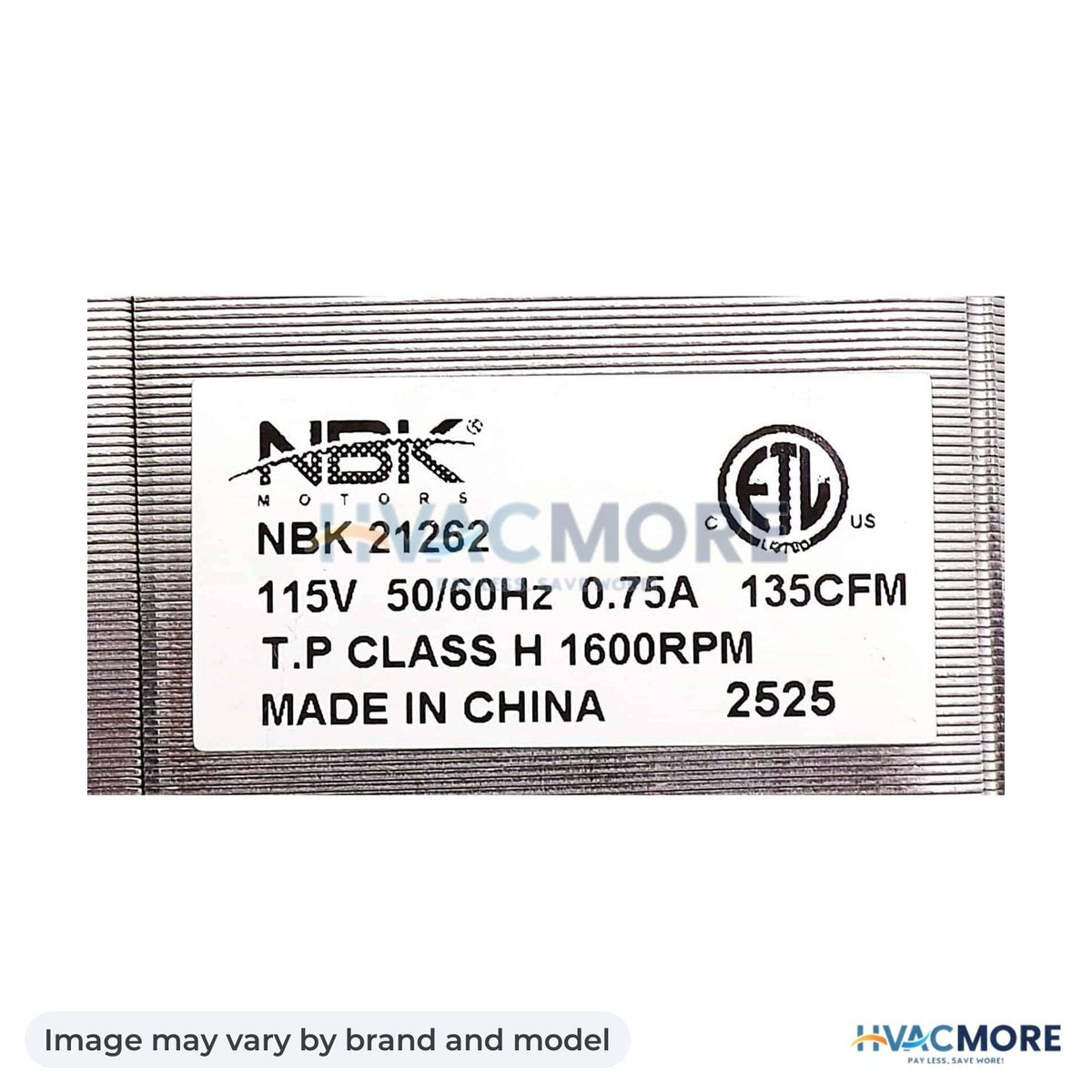NBK Parts Blower Motor 65mm X 180mm 115V Rh HVM-R7-RB882 - Image may vary by brand and model