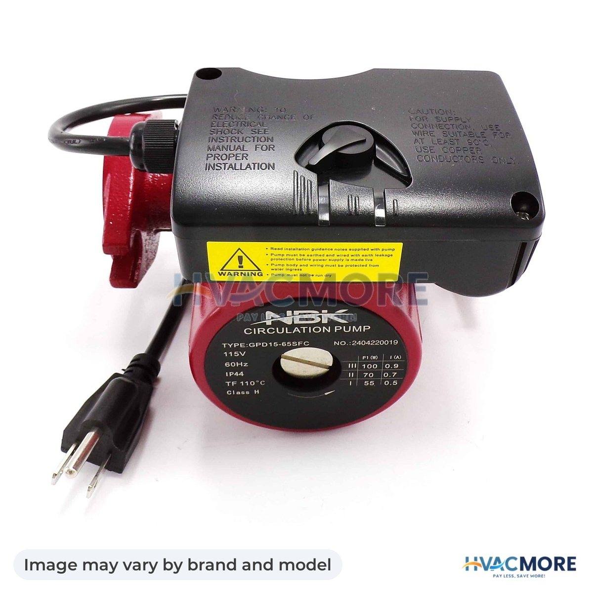 NBK Parts Circulator Pump, 115V, 1/25 HP, 3-SPEED HVM-UPS15-58FC - Image may vary by brand and model